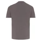 Tricou cu maneca scurta, la baza gatului, Casual, Unisex, iqoniq, 2410E19130, Bumbac, Gri anthracite, M