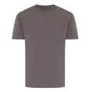 Tricou cu maneca scurta, la baza gatului, Casual, Unisex, iqoniq, 2410E19131, Bumbac, Gri anthracite, S