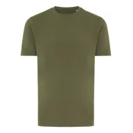   Tricou cu maneca scurta, la baza gatului, Casual, Unisex, iqoniq, 2410E19204, Bumbac, Kaki, L
