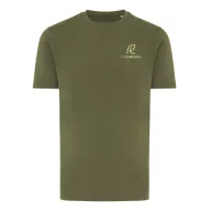   Tricou cu maneca scurta, la baza gatului, Casual, Unisex, iqoniq, 2410E19204, Bumbac, Kaki, L