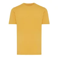   Tricou cu maneca scurta, la baza gatului, Casual, Unisex, iqoniq, 2410E19293, Bumbac, Galben ochre, XS