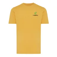   Tricou cu maneca scurta, la baza gatului, Casual, Unisex, iqoniq, 2410E19293, Bumbac, Galben ochre, XS