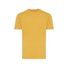   Tricou cu maneca scurta, la baza gatului, Casual, Unisex, iqoniq, 2410E19294, Bumbac, Galben ochre, XXL