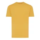 Tricou cu maneca scurta, la baza gatului, Casual, Unisex, iqoniq, 2410E19294, Bumbac, Galben ochre, XXL