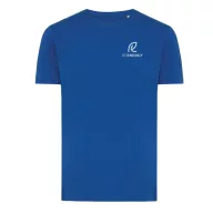  Tricou cu maneca scurta, la baza gatului, Casual, Unisex, iqoniq, 2410E19322, Bumbac, Albastru royal, M