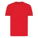 Tricou cu maneca scurta, la baza gatului, Casual, Unisex, iqoniq, 2410E19313, Bumbac, Rosu, L
