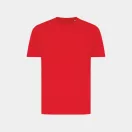 Tricou cu maneca scurta, la baza gatului, Casual, Unisex, iqoniq, 2410E19316, Bumbac, Rosu, XL