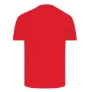 Tricou cu maneca scurta, la baza gatului, Casual, Unisex, iqoniq, 2410E19318, Bumbac, Rosu, XXL