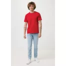 Tricou cu maneca scurta, la baza gatului, Casual, Unisex, iqoniq, 2410E19319, Bumbac, Rosu, XXS