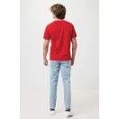 Tricou cu maneca scurta, la baza gatului, Casual, Unisex, iqoniq, 2410E19319, Bumbac, Rosu, XXS