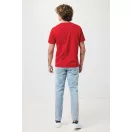 Tricou cu maneca scurta, la baza gatului, Casual, Unisex, iqoniq, 2410E19319, Bumbac, Rosu, XXS
