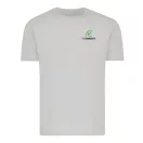 Tricou cu maneca scurta, la baza gatului, Casual, Unisex, iqoniq, 2410E19251, Bumbac, Gri light, L