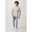 Tricou cu maneca scurta, la baza gatului, Sport, Unisex, iqoniq, 2410E19254, Bumbac, Gri light, XL