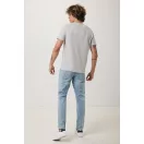 Tricou cu maneca scurta, la baza gatului, Sport, Unisex, iqoniq, 2410E19254, Bumbac, Gri light, XL