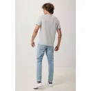 Tricou cu maneca scurta, la baza gatului, Casual, Unisex, iqoniq, 2410E19256, Bumbac, Gri light, XXL