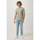Tricou cu maneca scurta, la baza gatului, Casual, Unisex, iqoniq, 2410E19242, Bumbac, Verde light, L