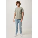 Tricou cu maneca scurta, la baza gatului, Casual, Unisex, iqoniq, 2410E19244, Bumbac, Verde light, S