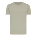 Tricou cu maneca scurta, la baza gatului, Casual, Unisex, iqoniq, 2410E19246, Bumbac, Verde light, XS