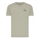 Tricou cu maneca scurta, la baza gatului, Casual, Unisex, iqoniq, 2410E19246, Bumbac, Verde light, XS