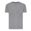 Tricou cu maneca scurta, la baza gatului, Casual, Unisex, iqoniq, 2410E19222, Bumbac, Gri light anthracite, XL