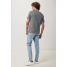 Tricou cu maneca scurta, la baza gatului, Casual, Unisex, iqoniq, 2410E19223, Bumbac, Gri light anthracite, XS