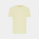 Tricou cu maneca scurta, la baza gatului, Casual, Unisex, iqoniq, 2410E19162, Bumbac, Galben crem, L