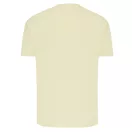 Tricou cu maneca scurta, la baza gatului, Casual, Unisex, iqoniq, 2410E19162, Bumbac, Galben crem, L