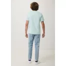 Tricou cu maneca scurta, la baza gatului, Casual, Unisex, iqoniq, 2410E19172, Bumbac, Verde mint, S