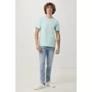 Tricou cu maneca scurta, la baza gatului, Casual, Unisex, iqoniq, 2410E19173, Bumbac, Verde mint, XL