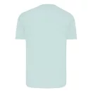 Tricou cu maneca scurta, la baza gatului, Casual, Unisex, iqoniq, 2410E19174, Bumbac, Verde mint, XS