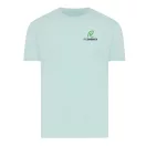 Tricou cu maneca scurta, la baza gatului, Casual, Unisex, iqoniq, 2410E19175, Bumbac, Verde mint, XXL