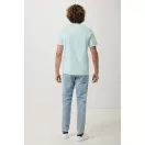 Tricou cu maneca scurta, la baza gatului, Casual, Unisex, iqoniq, 2410E19175, Bumbac, Verde mint, XXL
