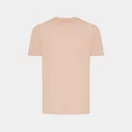 Tricou cu maneca scurta, la baza gatului, Casual, Unisex, iqoniq, 2410E19300, Bumbac, Portocaliu peach, XS