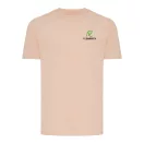 Tricou cu maneca scurta, la baza gatului, Casual, Unisex, iqoniq, 2410E19301, Bumbac, Portocaliu peach, XXL