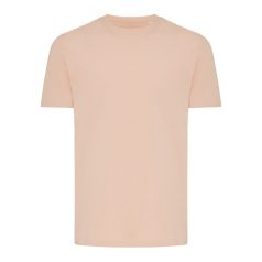   Tricou cu maneca scurta, la baza gatului, Casual, Unisex, iqoniq, 2410E19303, Bumbac, Portocaliu peach, 3XL