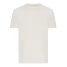 Tricou cu maneca scurta, la baza gatului, Casual, Unisex, iqoniq, 2410E19194, Bumbac, Crem, 4XL