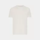 Tricou cu maneca scurta, la baza gatului, Casual, Unisex, iqoniq, 2410E19195, Bumbac, Crem, 5XL