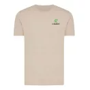 Tricou cu maneca scurta, la baza gatului, Casual, Unisex, iqoniq, 2410E19234, Bumbac, Natur light, L