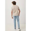 Tricou cu maneca scurta, la baza gatului, Casual, Unisex, iqoniq, 2410E19237, Bumbac, Natur light, XL