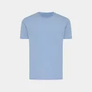 Tricou cu maneca scurta, la baza gatului, Casual, Unisex, iqoniq, 2410E19230, Bumbac, Albastru light, XS
