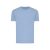 Tricou cu maneca scurta, la baza gatului, Casual, Unisex, iqoniq, 2410E19232, Bumbac, Albastru light, XXS