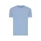 Tricou cu maneca scurta, la baza gatului, Casual, Unisex, iqoniq, 2410E19232, Bumbac, Albastru light, XXS