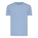 Tricou cu maneca scurta, la baza gatului, Casual, Unisex, iqoniq, 2410E19232, Bumbac, Albastru light, XXS