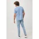 Tricou cu maneca scurta, la baza gatului, Casual, Unisex, iqoniq, 2410E19232, Bumbac, Albastru light, XXS