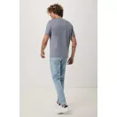 Tricou cu maneca scurta, la baza gatului, Casual, Unisex, iqoniq, 2410E19259, Bumbac, Albastru light navy, M