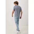 Tricou cu maneca scurta, la baza gatului, Casual, Unisex, iqoniq, 2410E19262, Bumbac, Albastru light navy, XS