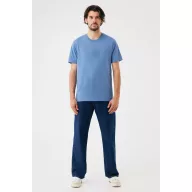   Tricou la baza gatului cu maneca scurta, iqoniq, 2610E15946, Unisex, Bumbac, Albastru Moon, S