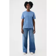   Tricou la baza gatului cu maneca scurta, iqoniq, 2610E15947, Unisex, Bumbac, Albastru Moon, XL
