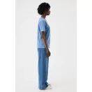 Tricou la baza gatului cu maneca scurta, iqoniq, 2610E15950, Unisex, Bumbac, Albastru Moon, XXS