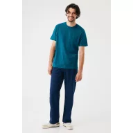   Tricou la baza gatului cu maneca scurta, iqoniq, 2610E15938, Unisex, Bumbac, Albastru Dark Teal, S